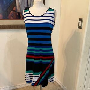 Calvin Klein Striped Multicolor Sleeveless Dress Size 12